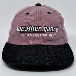 Vintage 90s Weather Guard Dad Hat Baseball Cap Truck Van Equipment Strapback Red